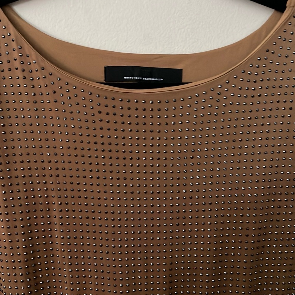 White House Black Market Tan Sleeveless Midi Dress